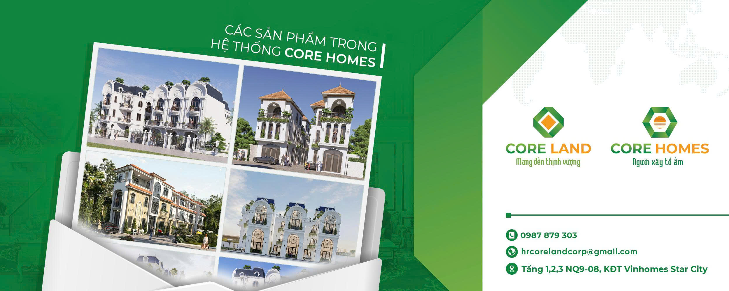 CÁC SẢN PHẨM TRONG HỆ THỐNG CỦA CORE LAND - CORE HOMES